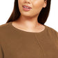 Suéter túnica feminino com costura frontal estilo &amp; co marrom tamanho extra pequeno