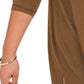 Suéter túnica feminino com costura frontal estilo &amp; co marrom tamanho extra pequeno