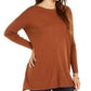 Suéter túnica feminino com costura frontal estilo &amp; co, bege, tamanho pequeno, extrapequeno