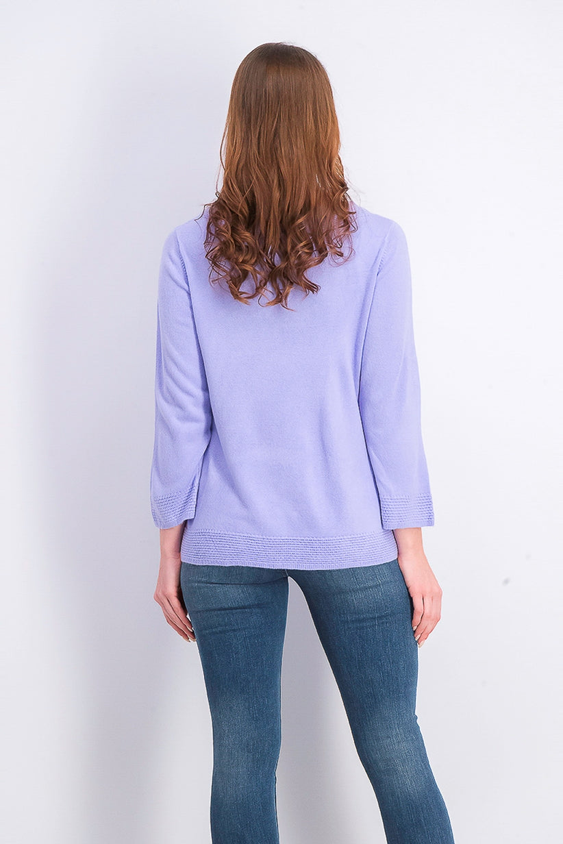 Karen Scott Suéter feminino gola canoa manga comprida roxo tamanho extra pequeno