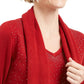 Karen Scott Suéter feminino com estampa de cachecol, vermelho, tamanho extragrande
