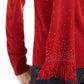 Karen Scott Suéter feminino com estampa de cachecol, vermelho, tamanho extragrande