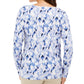 Blusa feminina Karen Scott com estampa decote redondo, azul, tamanho grande