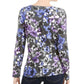 Blusa feminina Karen Scott com estampa decote redondo, azul, tamanho pequeno