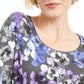 Blusa feminina Karen Scott com estampa decote redondo, azul, tamanho pequeno