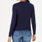 Cardigan feminino bordado floral Charter Club azul tamanho extragrande