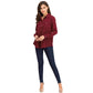 Camisa feminina Charter Club com dois bolsos, vinho, tamanho médio