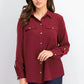 Camisa feminina Charter Club com dois bolsos, tamanho vinho, extra pequeno