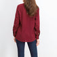 Camisa feminina Charter Club com dois bolsos, tamanho vinho, extra pequeno