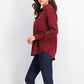 Camisa feminina Charter Club com dois bolsos, tamanho vinho, extra pequeno