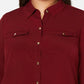 Camisa feminina plus size com botões frontais Charter Club, vermelha, tamanho 0X