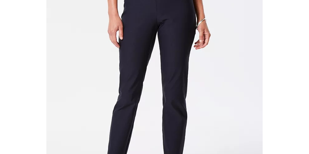 Calças de controle de barriga femininas Charter Club Cambridge Skinny Pull-On, azul brilhante, tamanho 4
