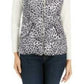 Colete acolchoado feminino com estampa animal Charter Club, branco, tamanho grande