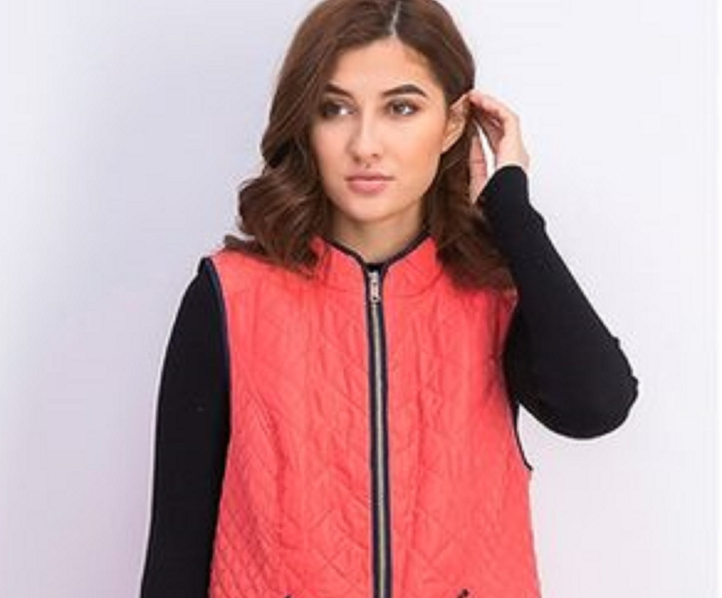 Colete feminino acolchoado com gola alta, tamanho laranja, extra grande, Charter Club