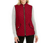 Colete feminino acolchoado com gola alta Charter Club, tamanho médio, vermelho, extra pequeno