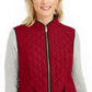 Colete feminino acolchoado com gola alta Charter Club, tamanho médio, vermelho, extra pequeno