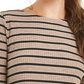 Charter Club Blusa feminina de manga comprida mesclada, bege escuro, tamanho pequeno