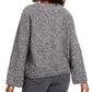 Suéter feminino estilo &amp; co com manga flare mesclada, cinza, tamanho extrapequeno