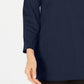 Blusa feminina Karen Scott de algodão com gola alta e zíper, tamanho P, azul