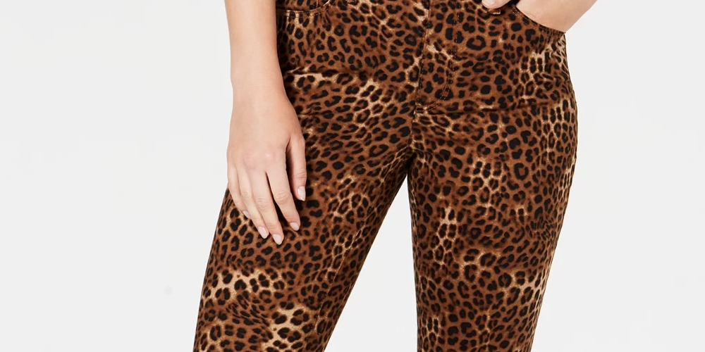 Calça jeans feminina Charter Club Petite estampada Lexington reta, marrom, tamanho 16