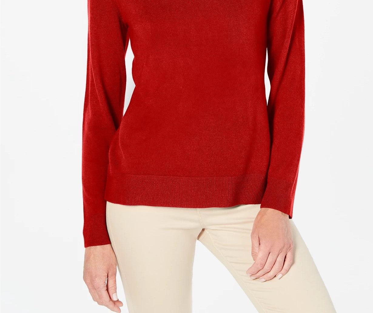 Karen Scott Suéter Feminino com Ombros Abertos, Médio, Vermelho, Tamanho Extra Pequeno