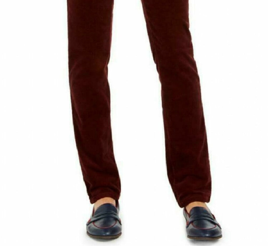 Calças de controle de barriga de veludo cotelê Lexington feminino Charter Club, vinho, tamanho 4