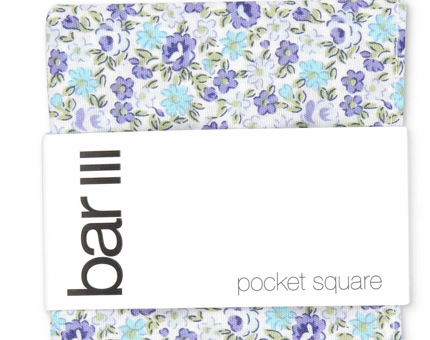 Bar III Masculino Douglas Floral Pocket Square Marinho Tamanho Regular