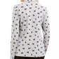 Blusa de gola alta com estampa de gato e laço Karen Scott feminina, cinza, tamanho extragrande