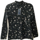 Karen Scott Blusa Feminina Snowy Glory Gola Falsa Preta Tamanho Pequeno
