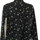 Karen Scott Blusa Feminina Snowy Glory Gola Falsa Preta Tamanho Pequeno