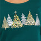 Camisa gráfica Sparkle Holiday feminina Karen Scott, verde, tamanho grande