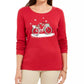 Karen Scott Camiseta Feminina Snow Bike Algodão Vermelha Tamanho Grande