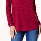 Karen Scott Sport Space-Dye Microfleece Top Feminino Rosa Tamanho Grande