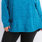 Karen Scott Blusa Plus Size Feminina Microfleece Marmorizada Azul Tamanho Extra Grande