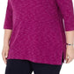 Karen Scott Blusa Plus Size Feminina Microfleece Marmorizada Roxa Tamanho 2 Extra Grande