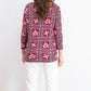 Blusa feminina com estampa de azulejos Charter Club vermelha, tamanho grande
