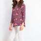 Blusa feminina com estampa de azulejos Charter Club vermelha, tamanho grande