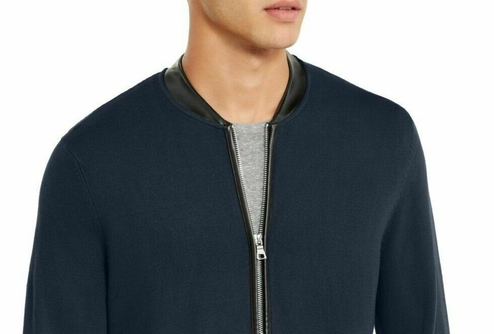 Cardigan masculino com zíper frontal da INC International Concepts, azul escuro, tamanho XXX-G