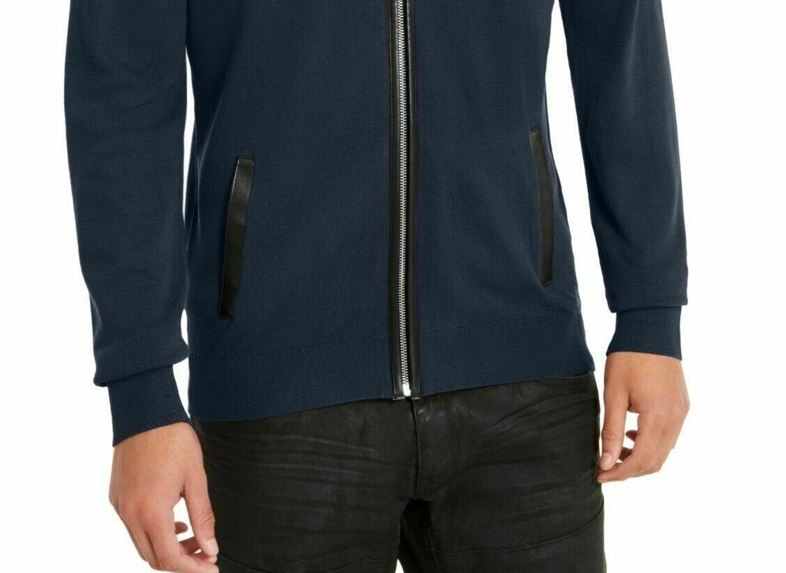 Cardigan masculino com zíper frontal da INC International Concepts, azul escuro, tamanho XXX-G