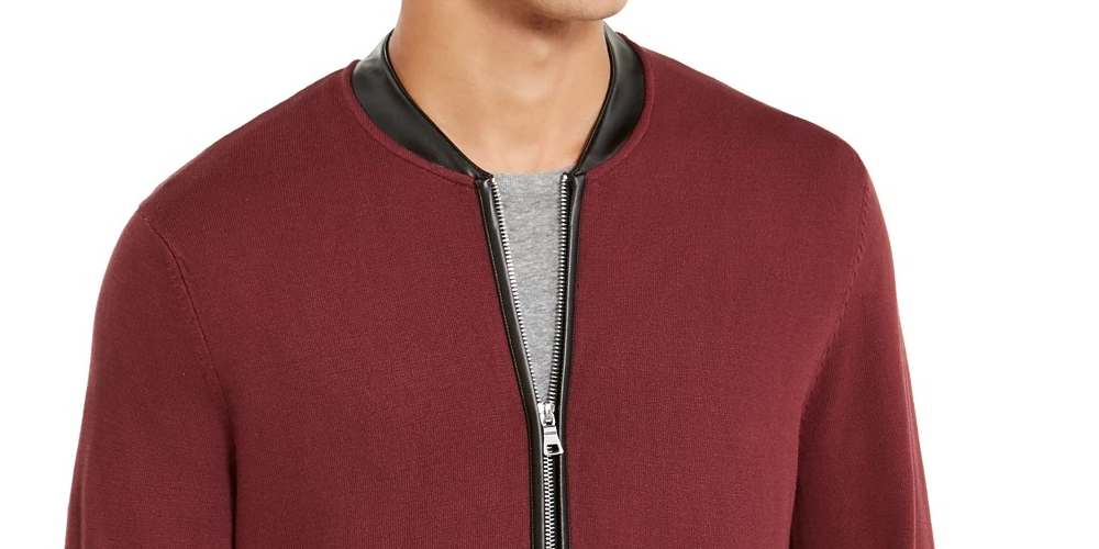 Cardigan masculino com zíper frontal da INC International Concepts, marrom, tamanho pequeno