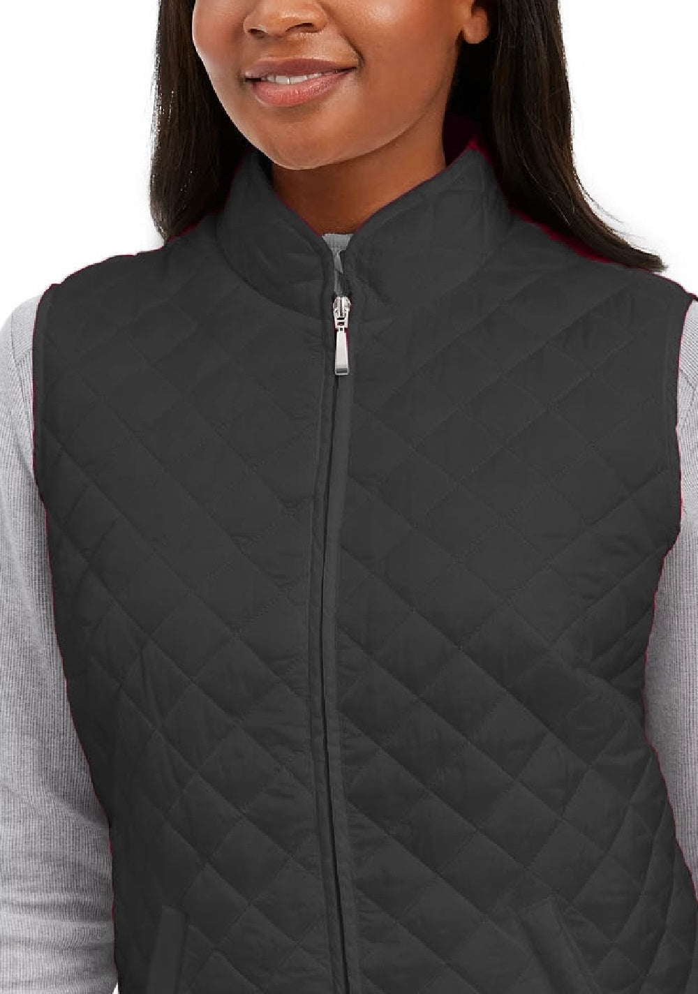 Colete acolchoado feminino Karen Scott, preto, tamanho pequeno