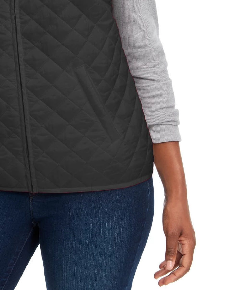 Colete acolchoado feminino Karen Scott, preto, tamanho pequeno