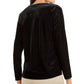 Blusa de veludo com decote assimétrico Alfani feminina, preta, tamanho extra grande
