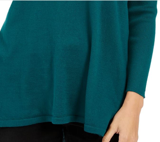 Suéter túnica feminino com decote em V estilo &amp; co, verde, tamanho extragrande