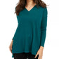Suéter túnica feminino com decote em V, estilo &amp; co, vermelho, tamanho grande