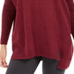 Suéter túnica feminino com decote em V, estilo &amp; co, vermelho, tamanho XX-grande