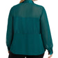 Blusa feminina Alfani Plus Size de cetim com estampa de mídia mista, verde escuro, tamanho 4X