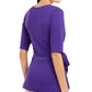 Blusa peplum com amarração frontal e falso envelope Alfani feminina, roxa, tamanho extra grande