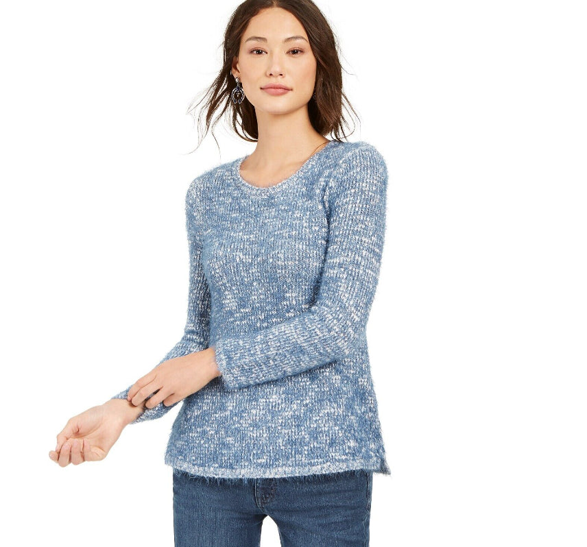Suéter texturizado de cílios feminino Style &amp; Co, azul, tamanho XX-G