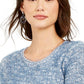 Suéter texturizado de cílios feminino Style &amp; Co, azul, tamanho XX-G